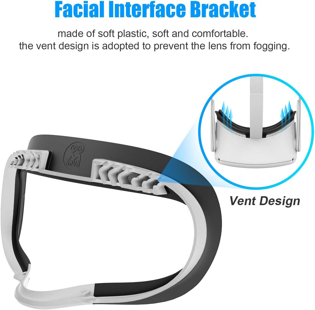 Buy Amvr Resilient Vr Facial Vent Soft Interface Bracket Anti Leakage Light Pu Leather Foam Face Cover Replacement Pad Custom Comfort Accessories 7 Piece Set For Oculus Quest 2 White Online In Uk