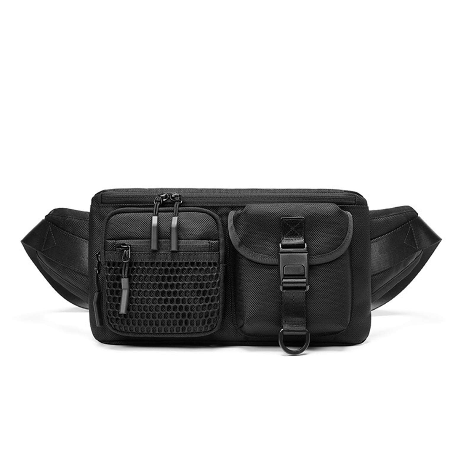Sportowa wodoodporna torba na klatkę piersiową Oxford – mała torba na talię crossbody w japońskim stylu dla par, Czarny, One Size, Jeden styl