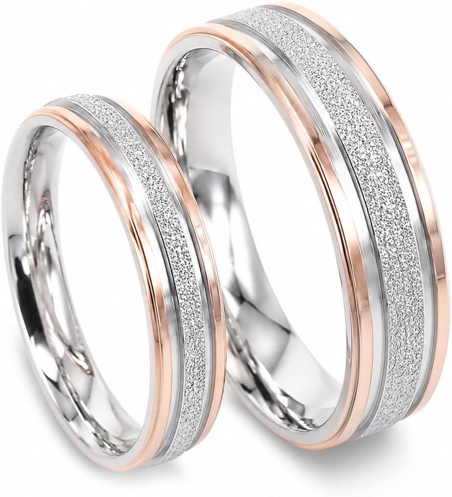 His and Hers Titanium Ring Sets Couples Wedding Rings Titanium Bands