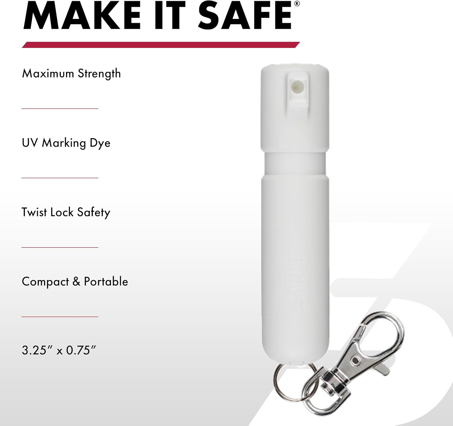 SABRE Mighty Discreet Pepper Spray with Snap-Clip Keychain for Easy Carry, 2X Longer Distance vs Competitors– Up to 12 ft, Compact Discreet Design, UV Marking Dye, Police Strength OC Spray, 0.18 fl oz