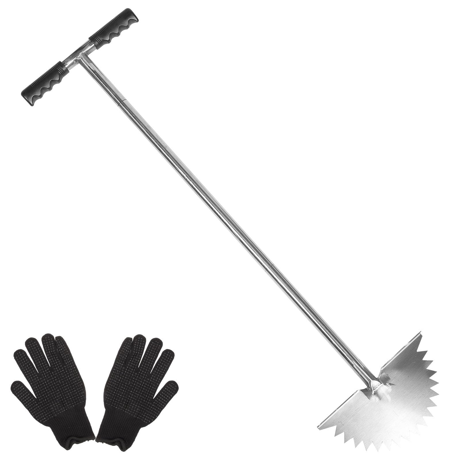 DECHOUS Coupe-Bordures de Pelouse Demi-Lune en Acier Inoxydable et Plastique Noir, Outil Portable Sécurisé pour Entretien de Pelouse, pour Trottoirs et Aménagement Paysager