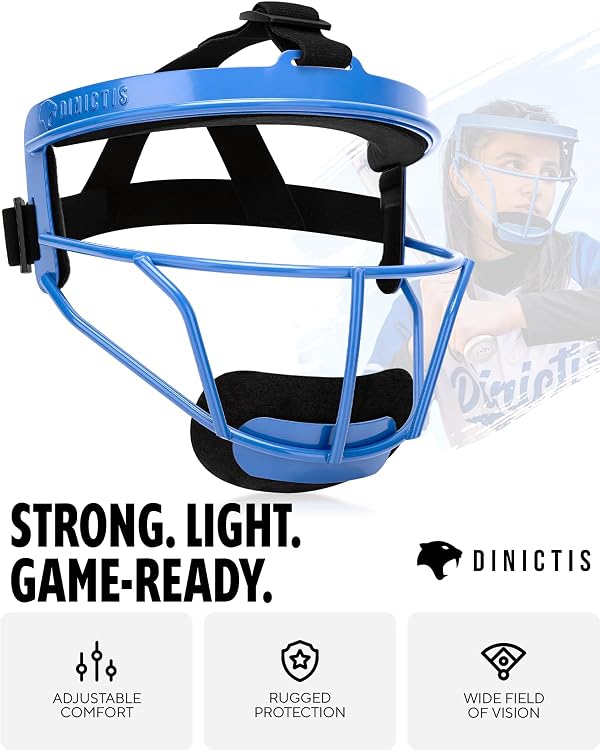 Dinictis Softball Face Mask, Lightweight, Comfortable, with Wide Field Vision, Durable and Safe Face Guards, Premium Protective Softball Fielder's Mask-Blue-Child(S) by Dinictis - Image 4