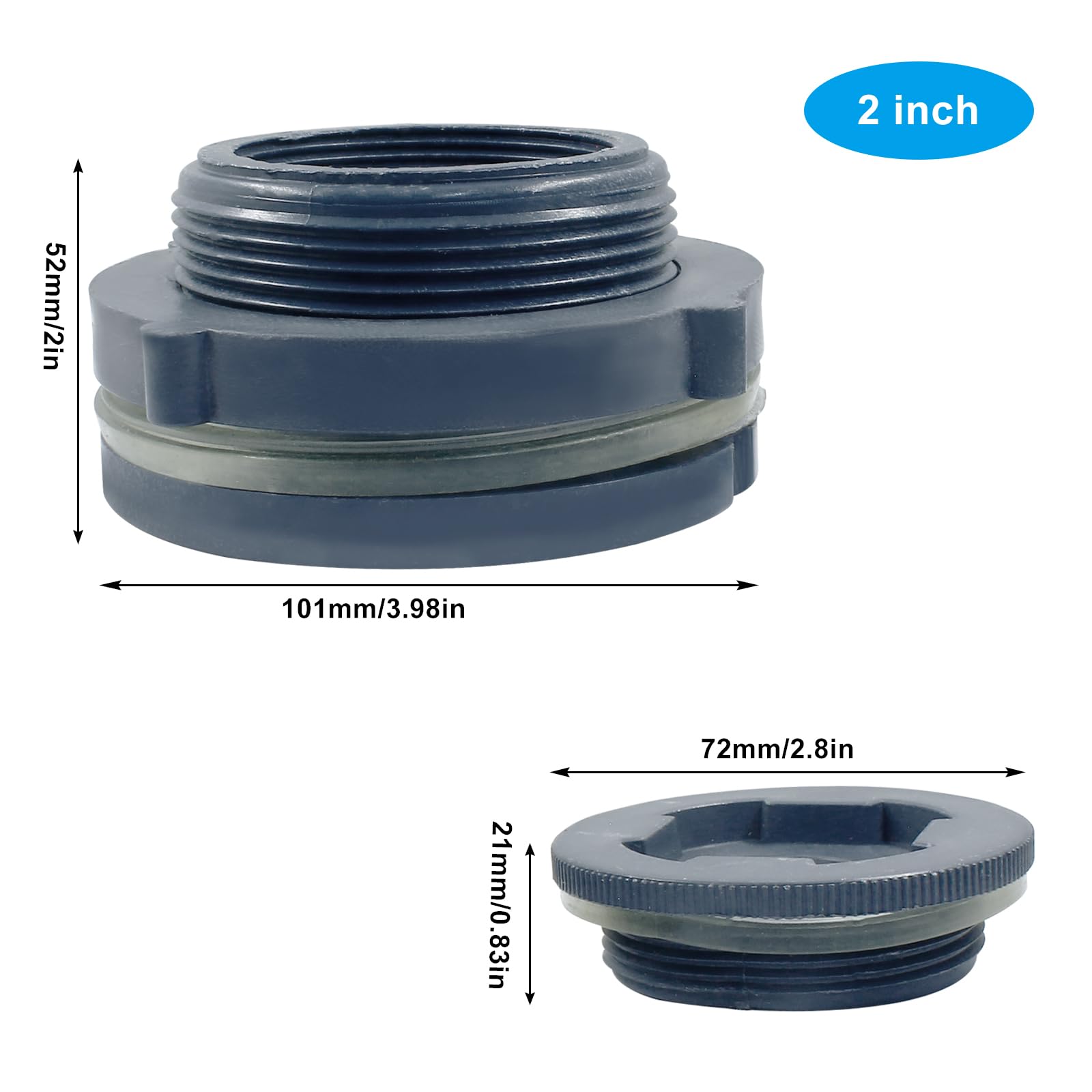 2 Pvc Bulkhead Fitting,1pc Plastic Bulkhead Fittings For