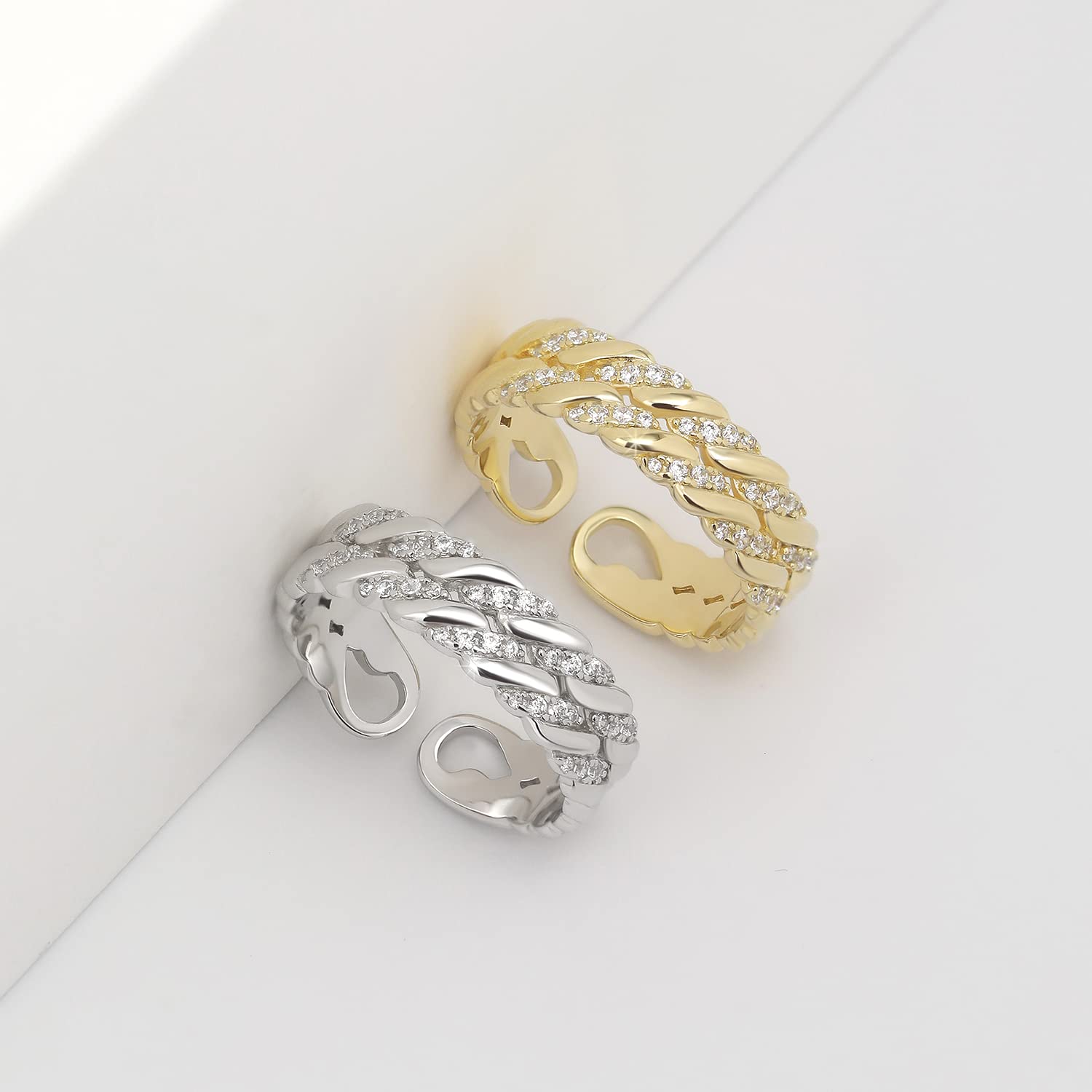 Anello da pollice in argento 925 per donna Anello d'oro impilabile e delicato Anello d'amicizia fatto a mano con torsione impilata