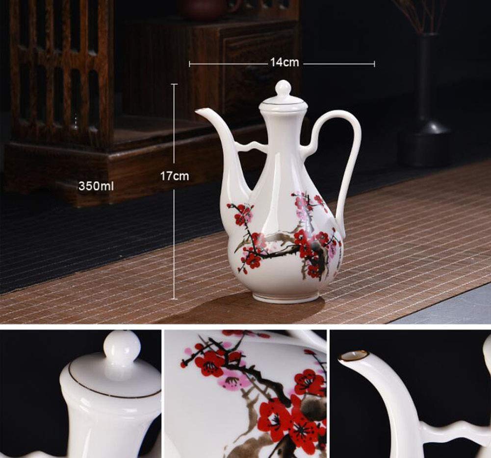 Jingdezhen Ceramic Wine Pot Household Wine Bottle Retro Chinese Court Antique Wine Jug - A03