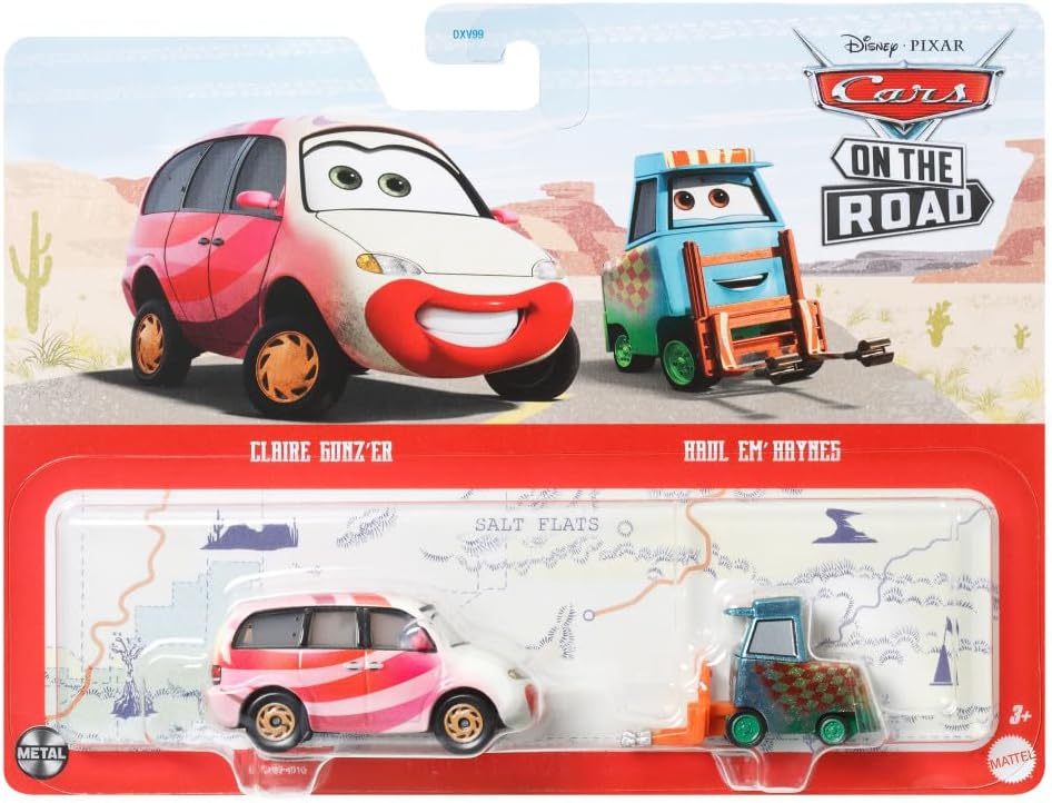 Mattel Disney Pixar Cars On The Road Claire Gunz'er and Haul Em' Haynes Diecast, White/Red image 5