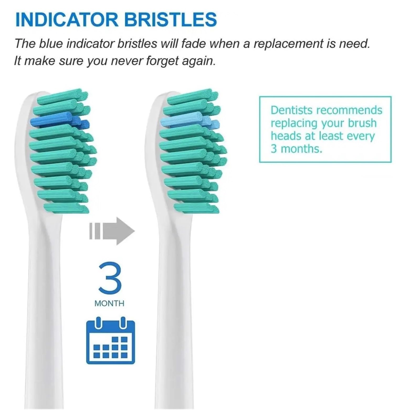 Bürstenköpfe, kompatibel mit Philips, 1100 2100 4100 4300 | Kunststoff-Bürstenköpfe für Erwachsene zur täglichen Mundpflege und zum Wechsel(28pcs)