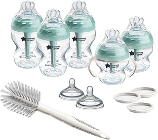 Tommee Tippee Advanced Anti-Colic 12 Piece Set, 5 oz and 9 oz BPA Free Bottles, Newborn 0+ Months, Includes Slow & Medium-...