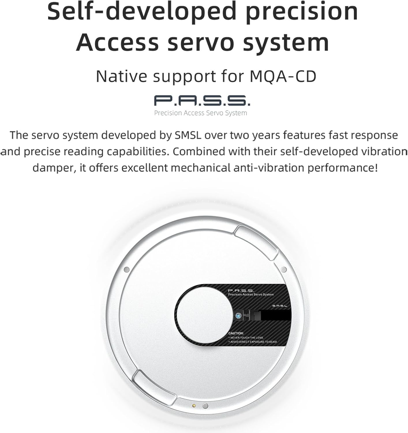 SMSL PL200T CD Player Clock Input CD Transport Self-Developed P.A.S.S. MQA-CD Digital Turntable Full Decoding 2bit/768kHz DSD512 HiFi Audio CD Player Optical/Coaxial/I²S/AES/EBU Output USB/CD Input