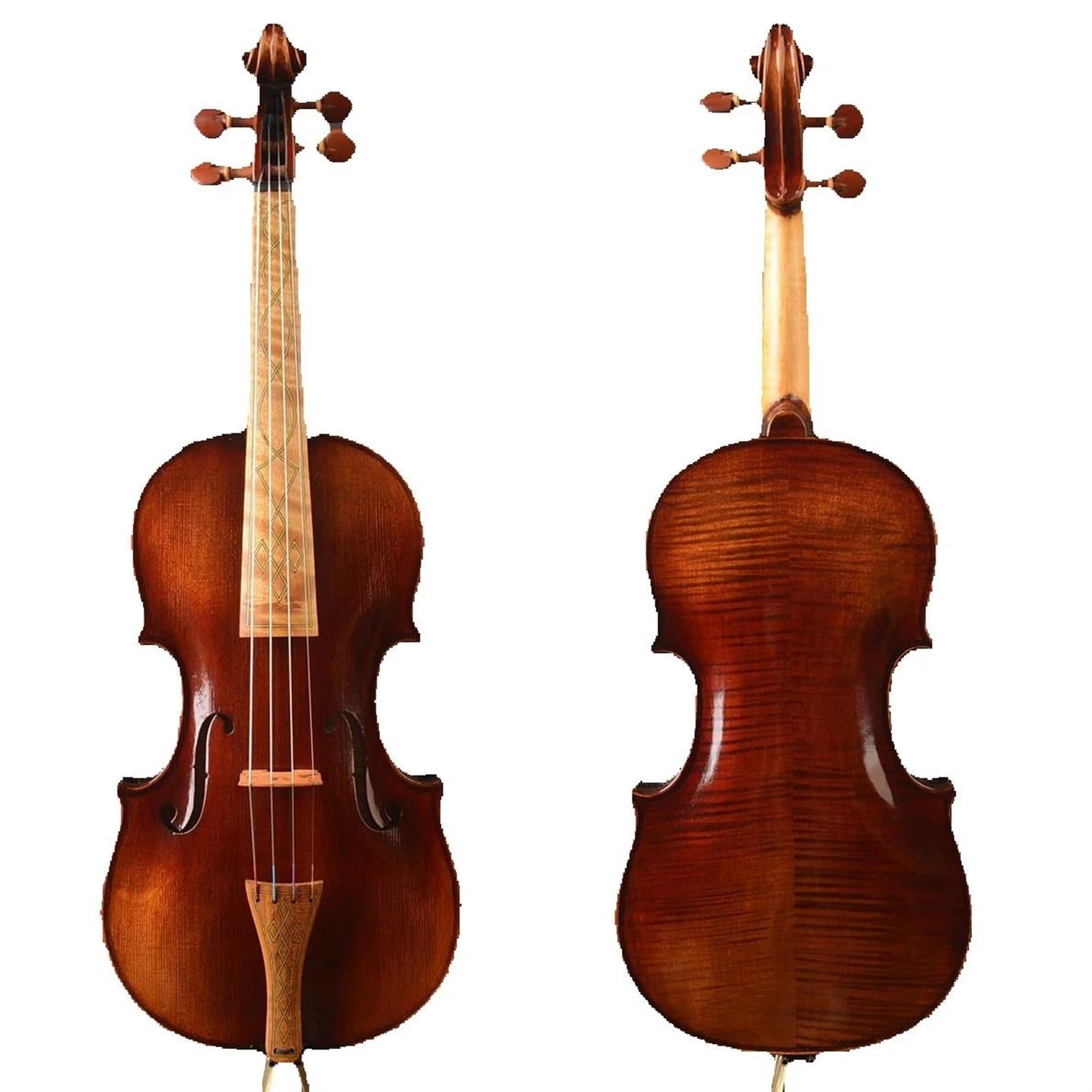 Violino Violini Barocchi 4/4 Fiammati Con Custodia E Archetto Per Principianti Verniciati A Mano