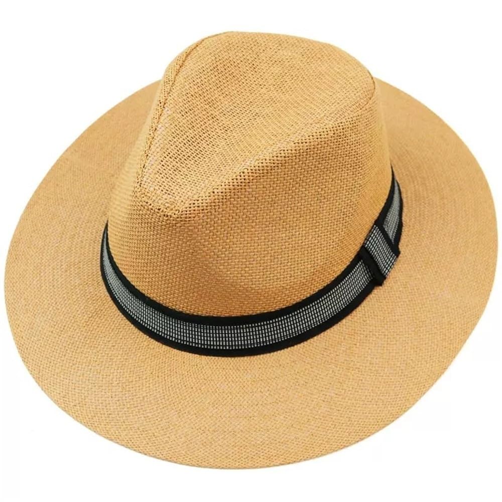 Cappello di Paglia da Uomo Cappello Estivo da Uomo Cappello da Cowboy da Uomo Cappello da Uomo Cappello di Paglia a Tesa Larga Cappello da Sole for Esterno Sub