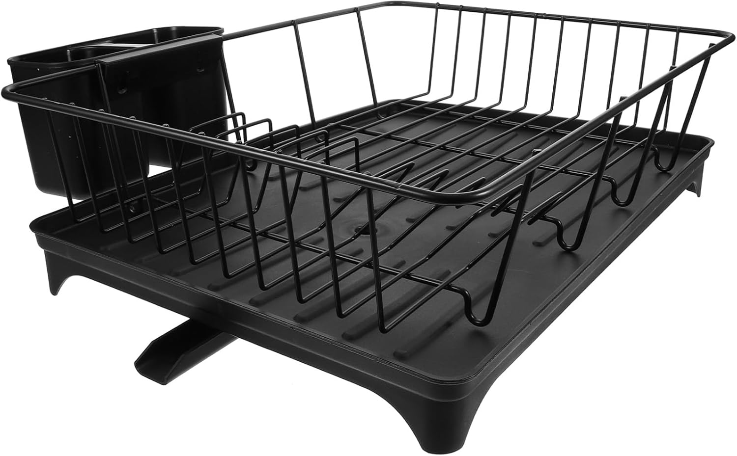 Garneck Dish Rack for Kitchen Sink Space Saving Drainer Compartment Slots Design Easy to Use Efficient Drying Rack for Bowls and Utensils