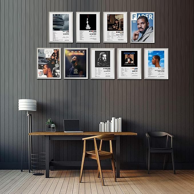 Miniatura 7 de Drake - Póster de edición limitada, póster de música de rap cantante, lienzo para pared, póster de habitación para niñas, juego de 9 hojas, 8 x 10