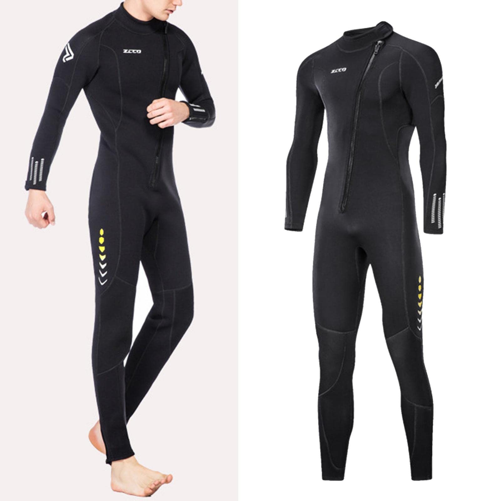 CALANDIS Diving Wetsuit Full Length Wet Suit Surf Diving Suit Front Zipper Swimsuit Men L-picture-24