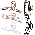 Large Metal Hair Clips for Thick and Long Hair - Butterfly Claw Clips and Big Jaw Clamps for Hair Styling, Accessories for Women (5 Colors)