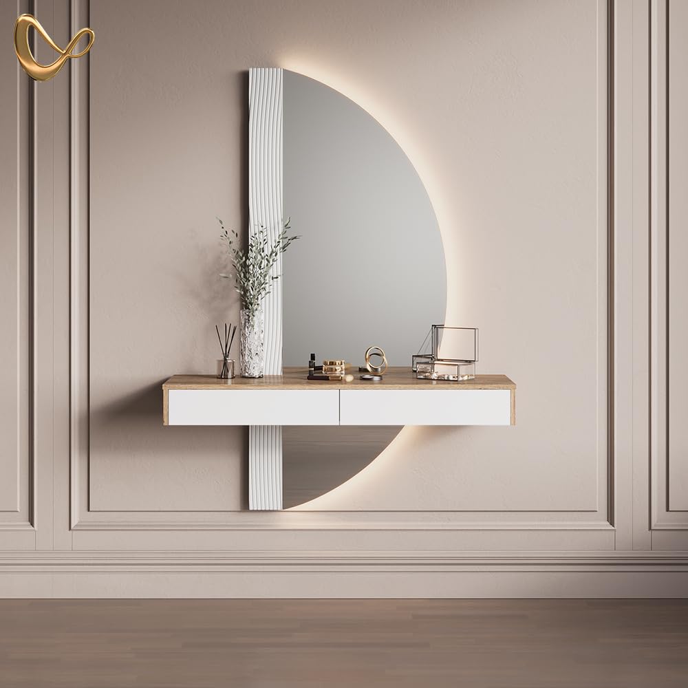 Livinity Tocador Ascona, Blanco, 120 cm con iluminación LED