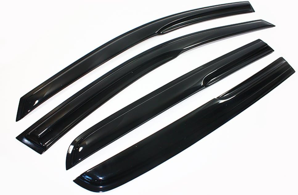 Cuztom Tuning 3D Wavy Shape Smoke Tinted Window Visor Vent Shade for 2010-2014 MK6 Golf GTI 4 Door Hatchback (Won't Fit 2 Door)