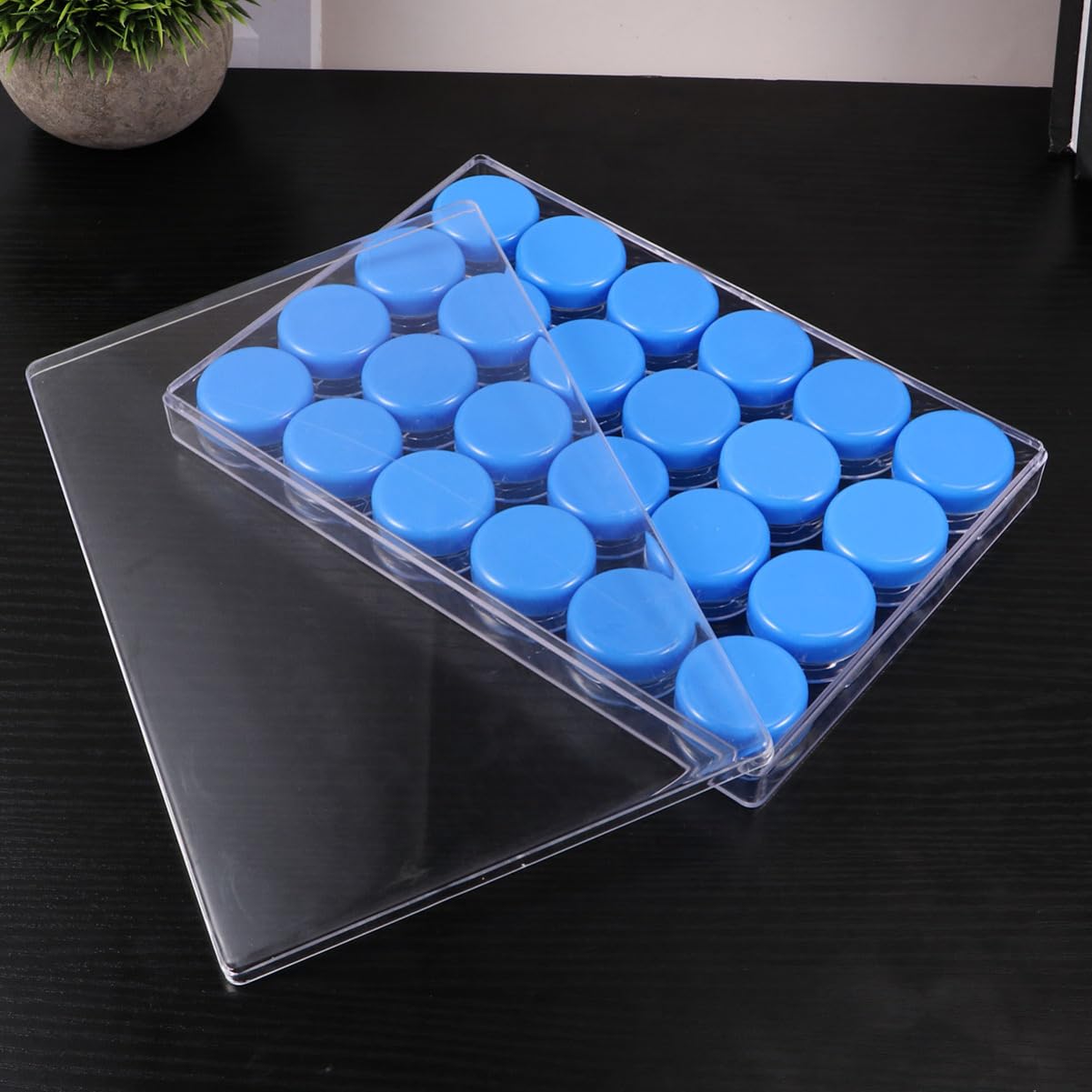 Set di 25 Flaconi Separati da Viaggio 10g in Pp Blu | Shampoo e Gel, Ricaricabili e Portatili, con Scatola Inclusa, per Viaggio e Attività All'aperto