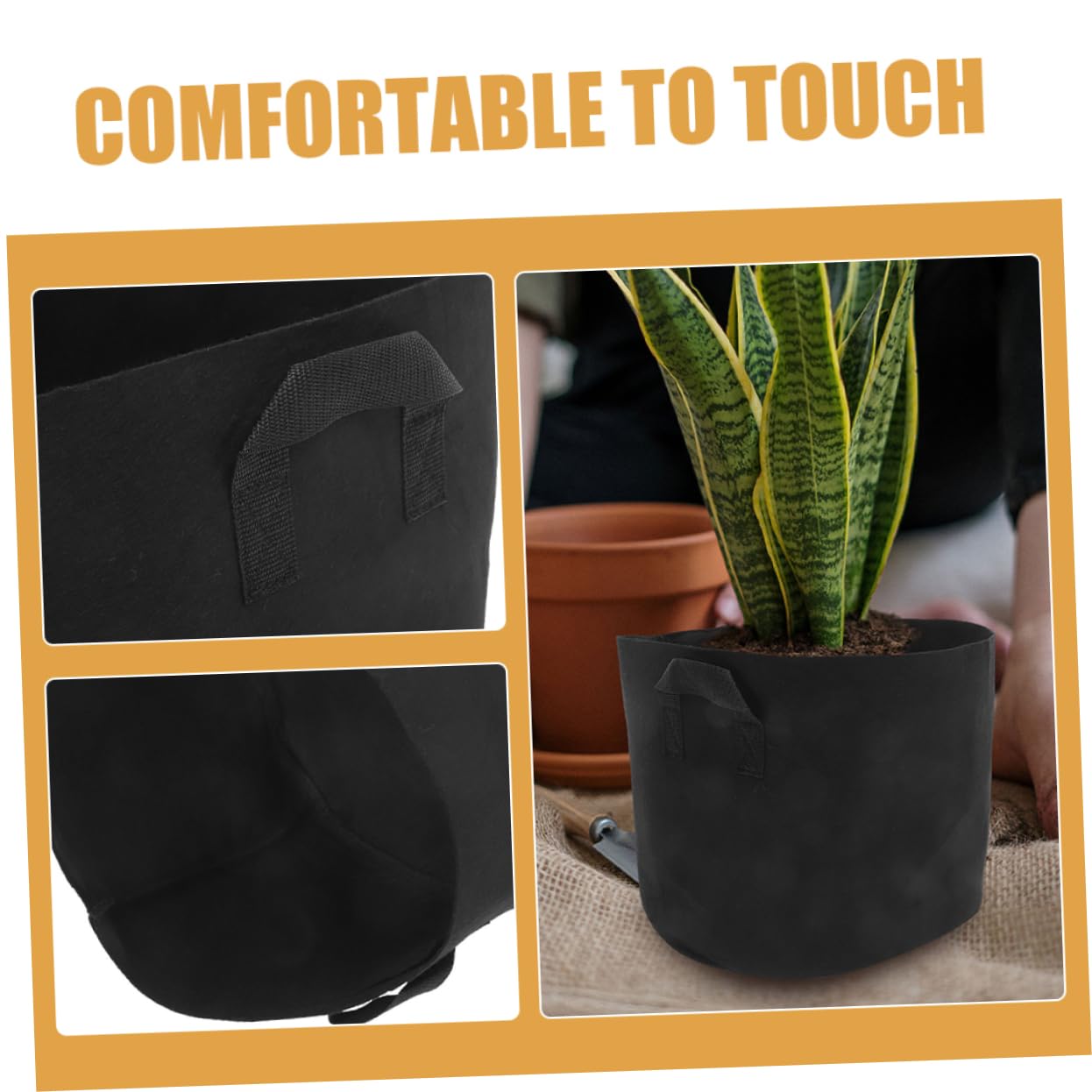 iplusmile 3 Stück Pflanzsäcke aus Atmungsaktivem Vliesstoff mit Griffen 20 Gallon (50d X 40h) Tragbare Anzucht und Gartenbeutel für Gemüse und Blumenpflanzen