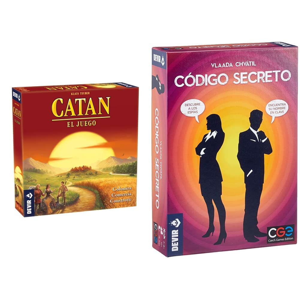 Devir - Catan y Código Secreto, Juegos de Mesa Familiares para Jugar Con Amigos (BGCATAN & BGCOSE)