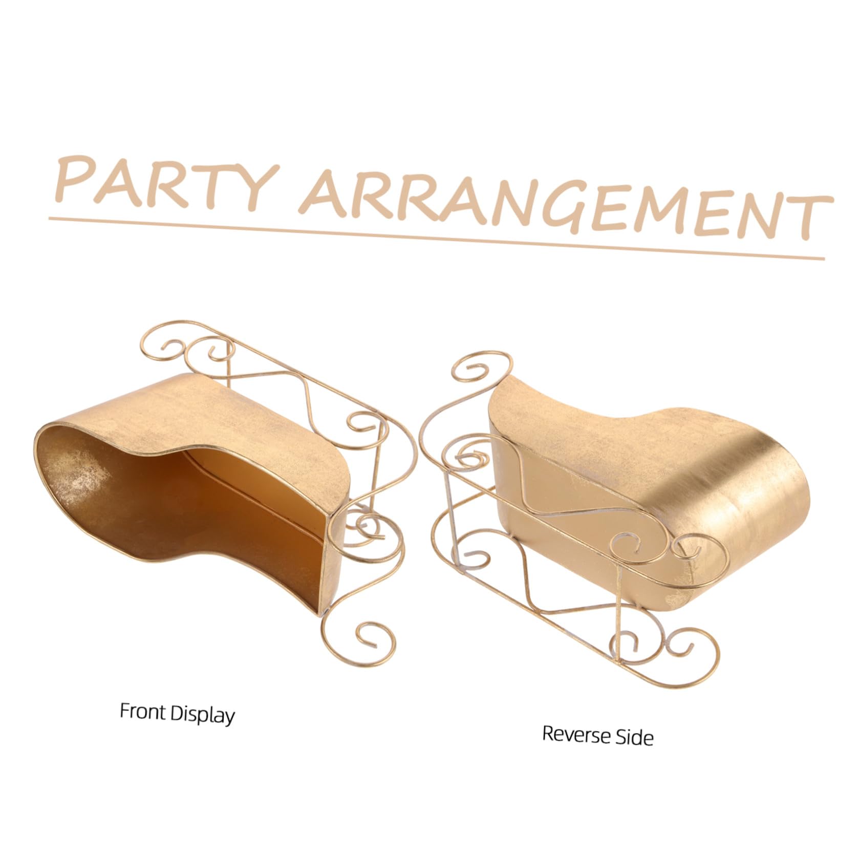 Zerodeko Adorno de Trineo Navideño Clásico de Hierro Dorado para Decoración de Mesa en Fiestas de Navidad y Colgante Decorativo para Hogar