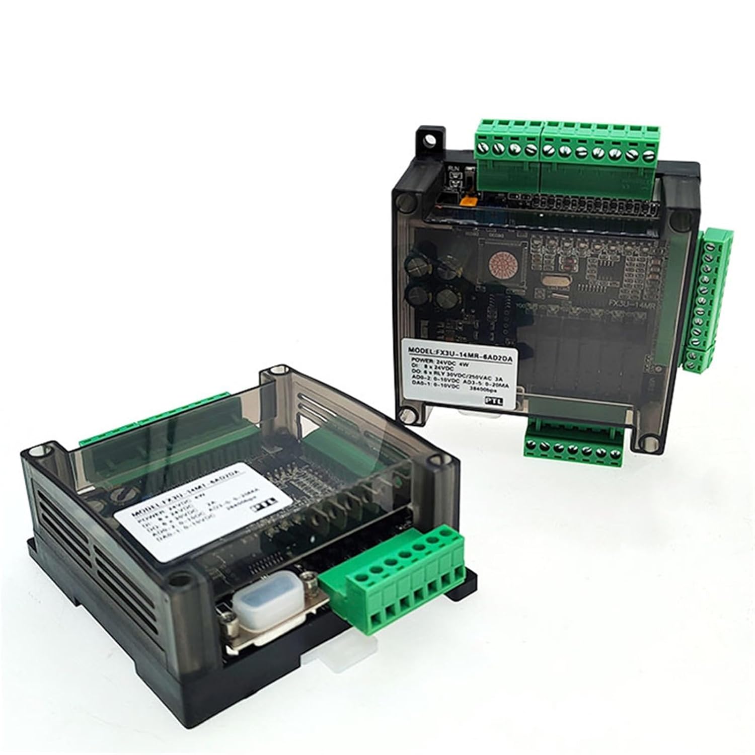 FX3U-14MR 14MT RS232 RS485 Modbus 24VDC 8 in 6 Out Analog 6AD 2DA Relay Transistor Eletronic Components(FX3U-14MT)