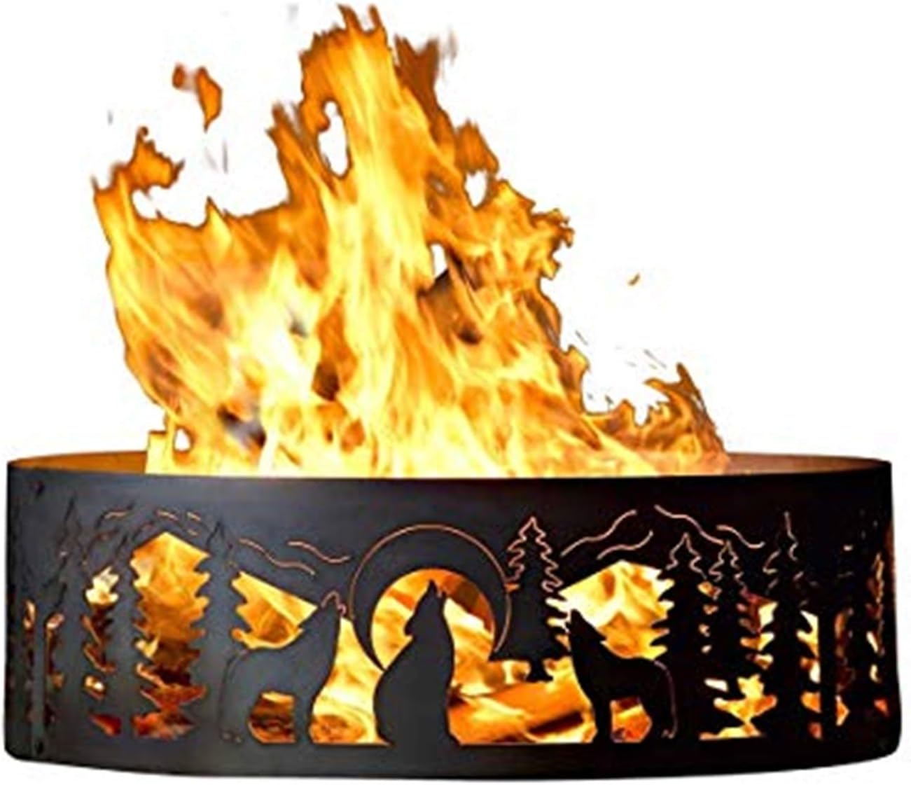 48 Inch Fire Ring - Wolves Steel Fire Pit