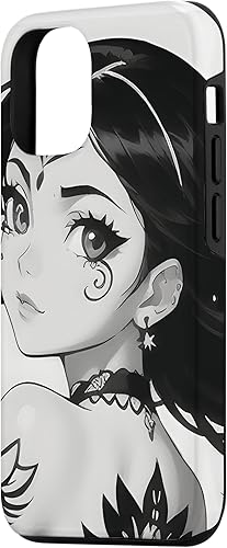 Miniatura 2 de iPhone 13 Monocromo Manga Muse - Encantadora funda de anime chica