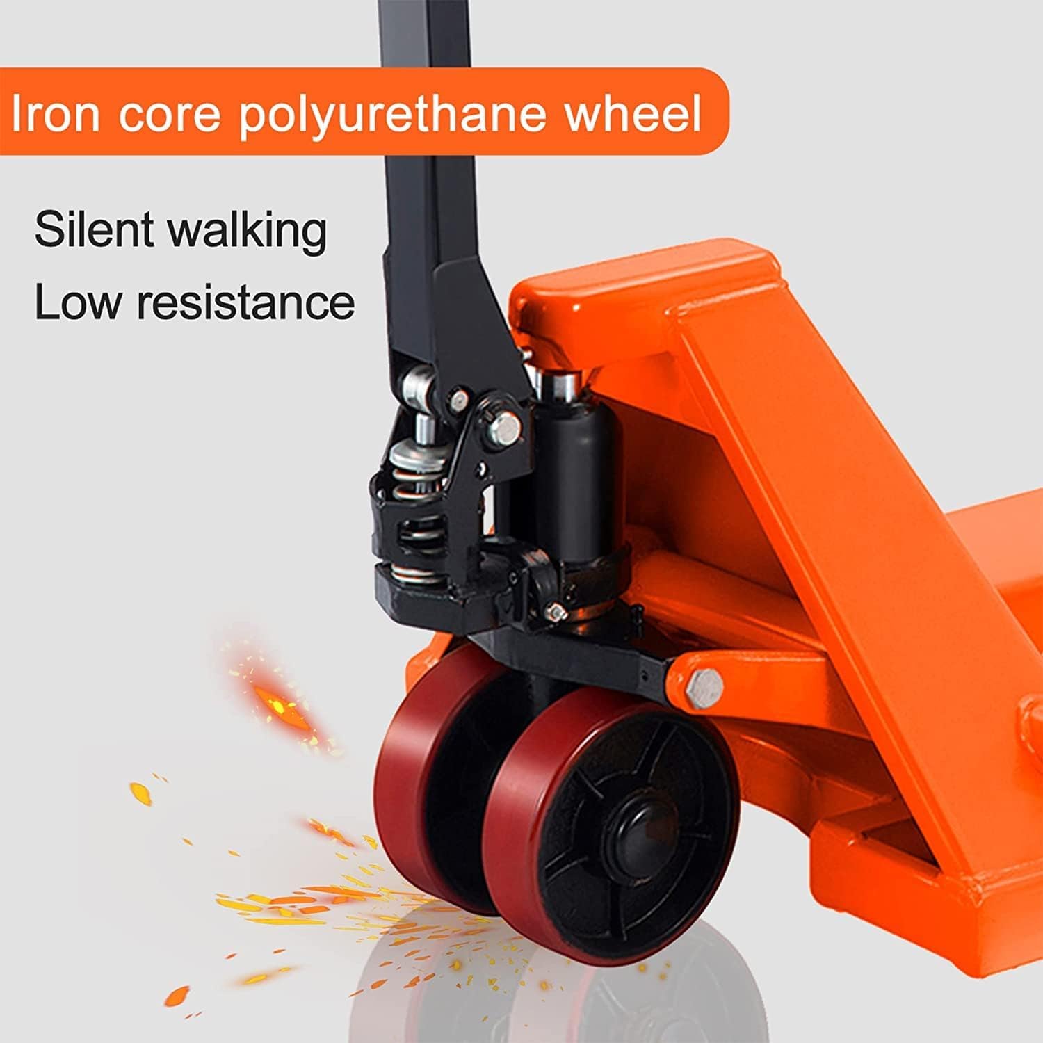 T Tory Carrier Pallet Jack, 5500 Lb. Capacity 27 x 48 Forks Mannual Pallet Truck, Hand Trucks with Replacement Load Wheels