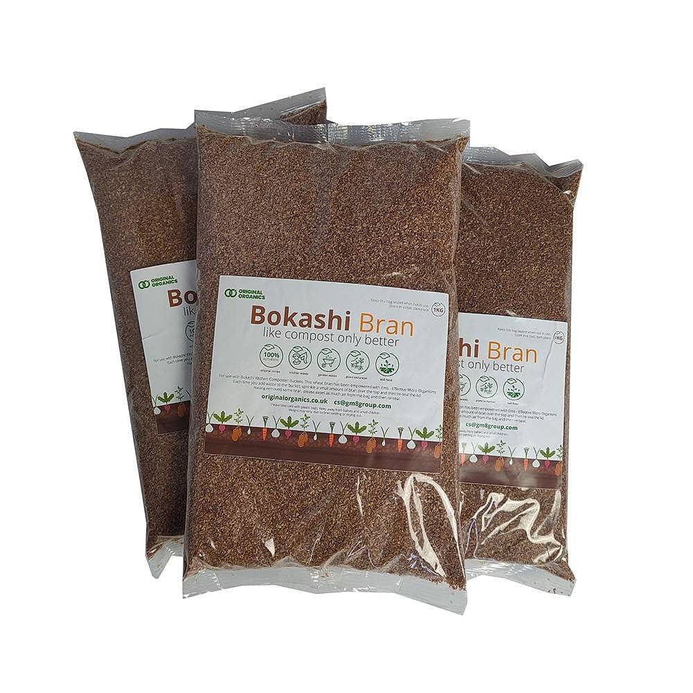 Original Organics Bokashi Bran Compost Converter and Soil Improver Enriched with Effective Micro Organisms - 3x 1kg BAG