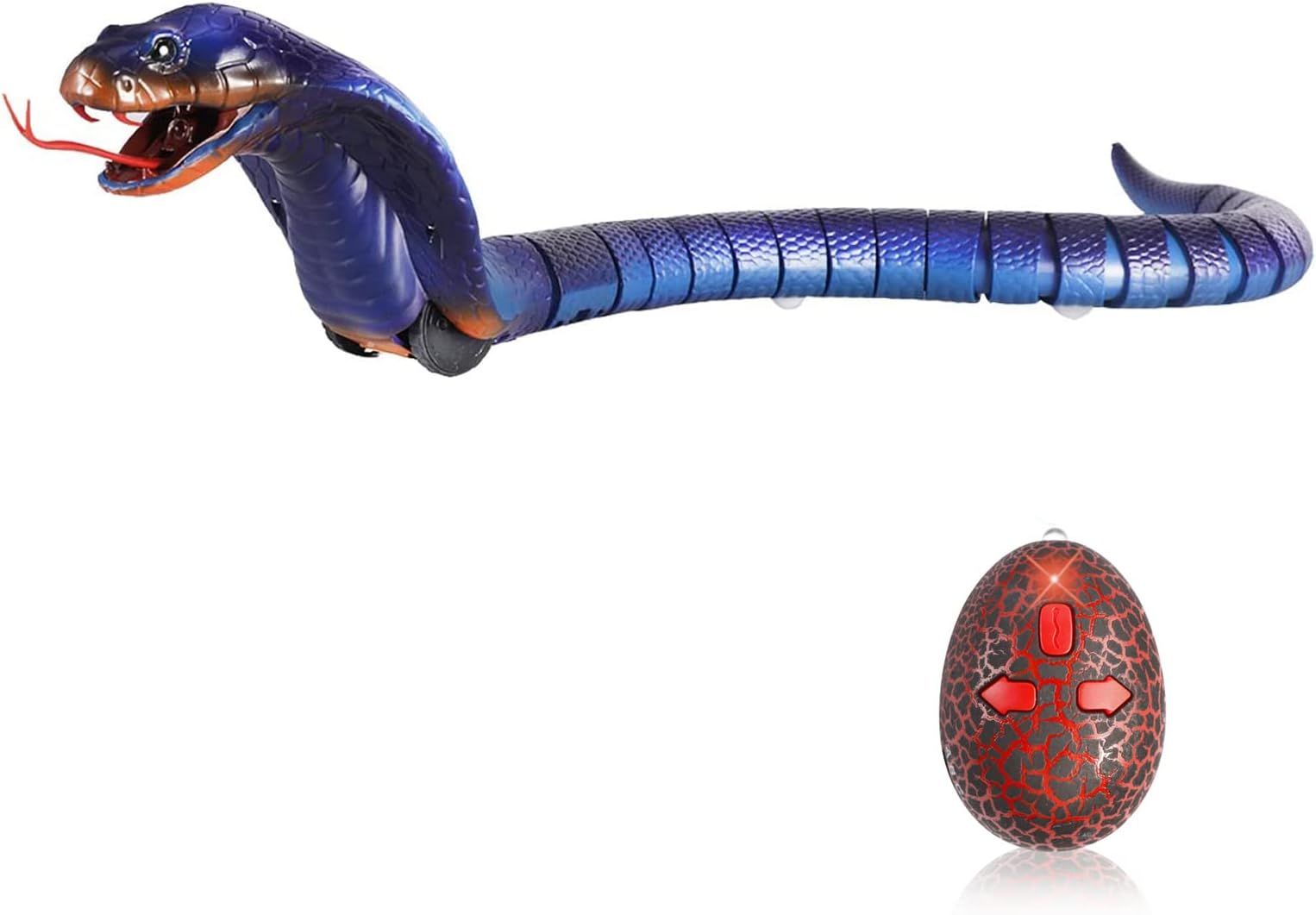 Rely2016 Remote Control Snake Rechargeable Simulation RC Snake Toy 17" Long Faux Cobra Animal Trick Scary Prank Toy for Kids