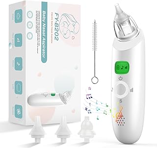Falowy Nasal Aspirator for Baby, Electric Baby Nose Sucker with Adjustable 3 Levels Suction, Rechargeable Baby Nose Cleaner with Soothing Music, Booger Sucker for Babies Toddlers Infants Newborns Kids