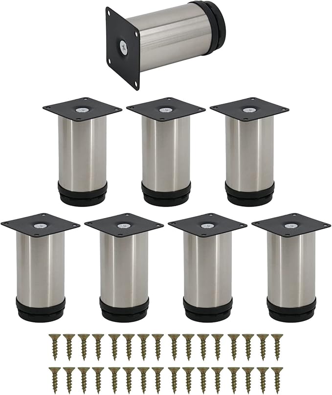 skyehomo Furniture Metal Legs, Adjustable Stainless Steel