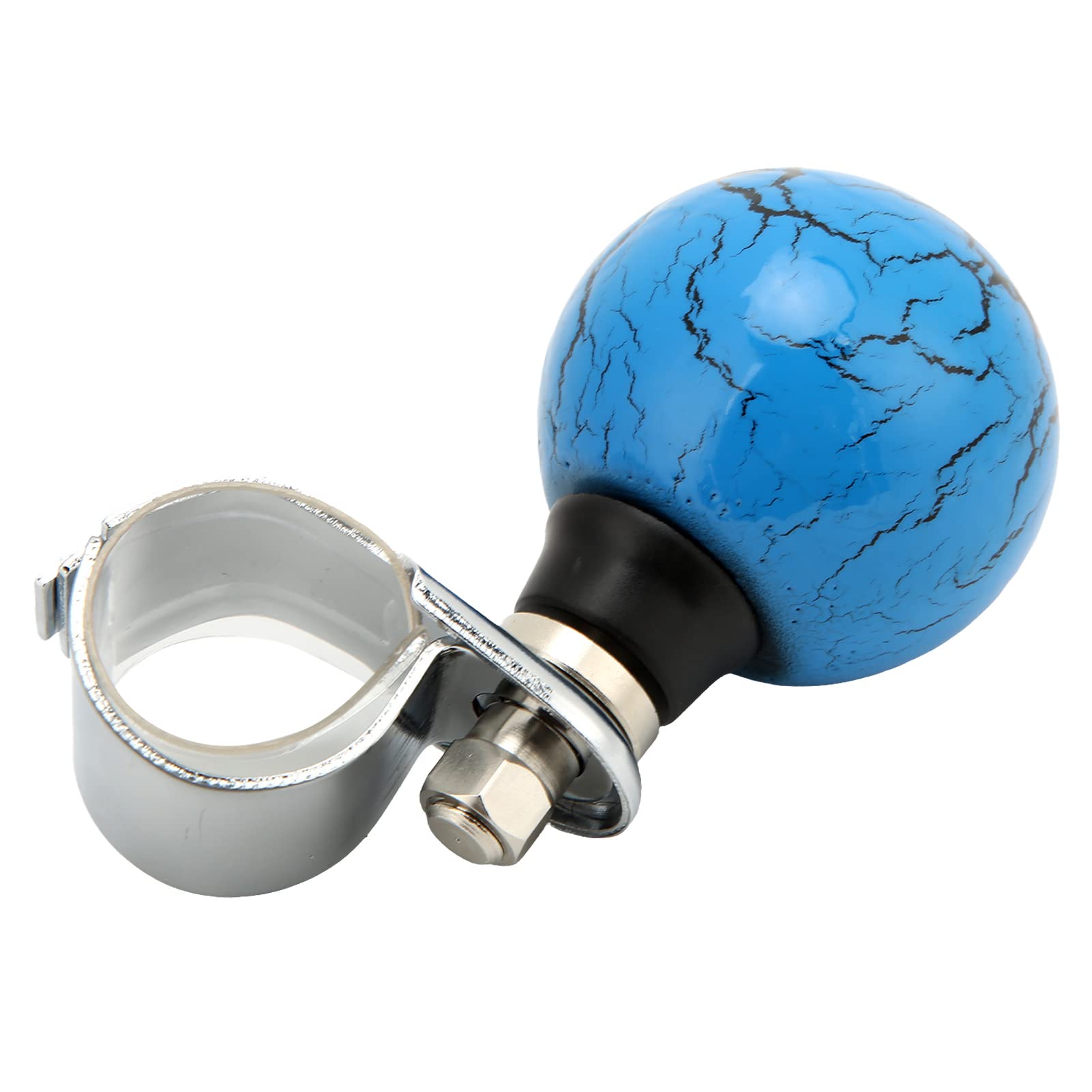 Ejoyous Pokrętło Kierownicy Żywica i Metal Power Ball 3 Cm Pierścień Mocujący Gładka Pomoc Przy Obracaniu jedną ręką dla Samochodów Osobowych Ciężarówki Ciągniki Łodzie (BLUE)