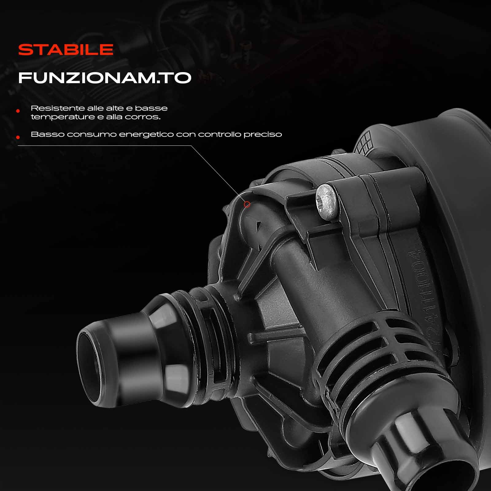 Frankberg Pompa dell'acqua Pompa dell'acqua ausiliaria 3-Poli Con Supporto Elettrico Compatibile con Classe A W177 B-Class W247 Classe C W205 CLA C118 Classe E W213 Replace# 0005003600