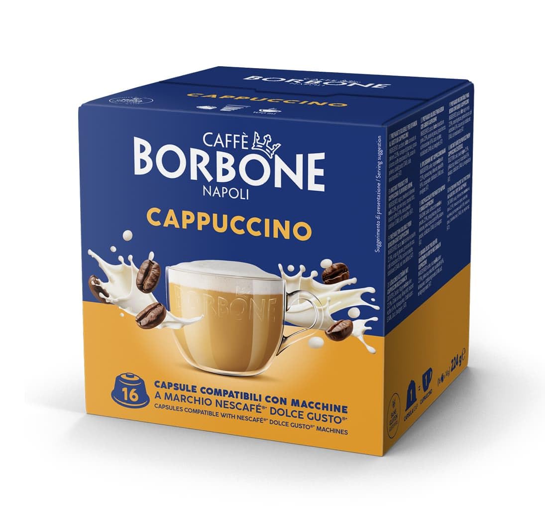 64 kapsułki Caffe Borbone kompatybilne z Nescafe Dolce Gusto Cappuccione Napój o smaku cappuccino