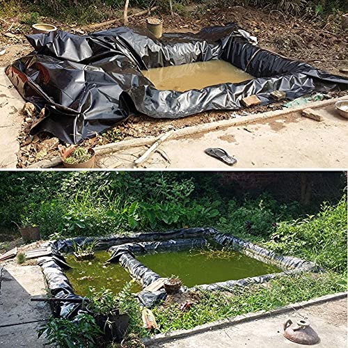 PLMOKN Vijverfilm, Heavy Duty Fish Pond Waterdichte voering, versterkte landscaping Garden Pool Reservoir River, 42 maten (Color : Black, Size : 10x10m) - Image 6