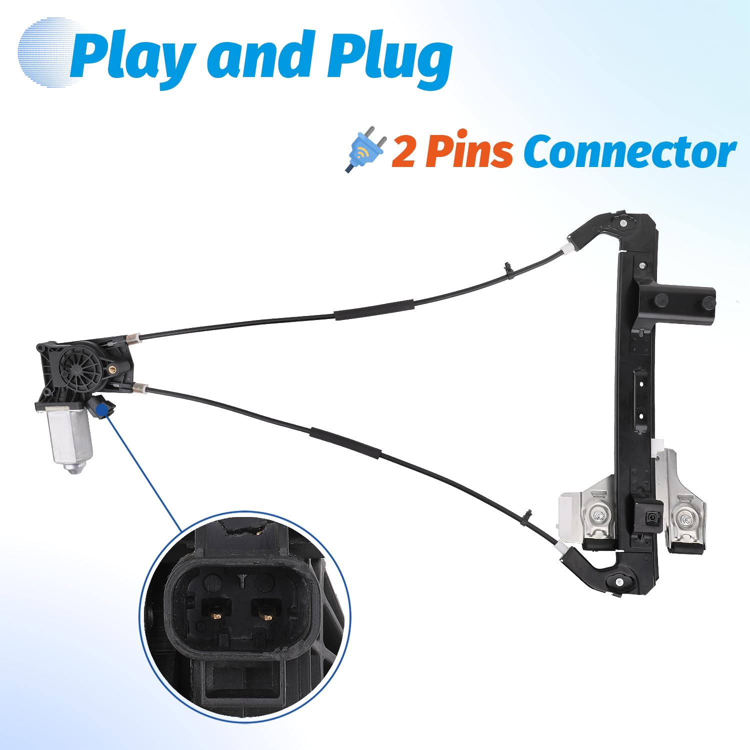 Power Window Regulator With Motor - Rear Passenger Right Side For 02-06 Escalade, 00-06 Yukon/Tahoe - View #4