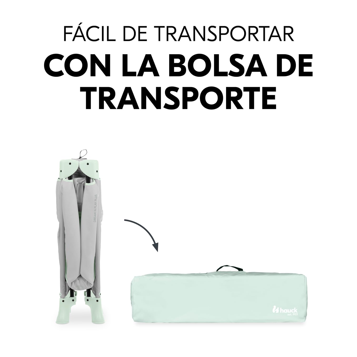 hauck Dream N Play Plus Cuna de Viaje Bebe - Plegado Compacto - Dusty Mint