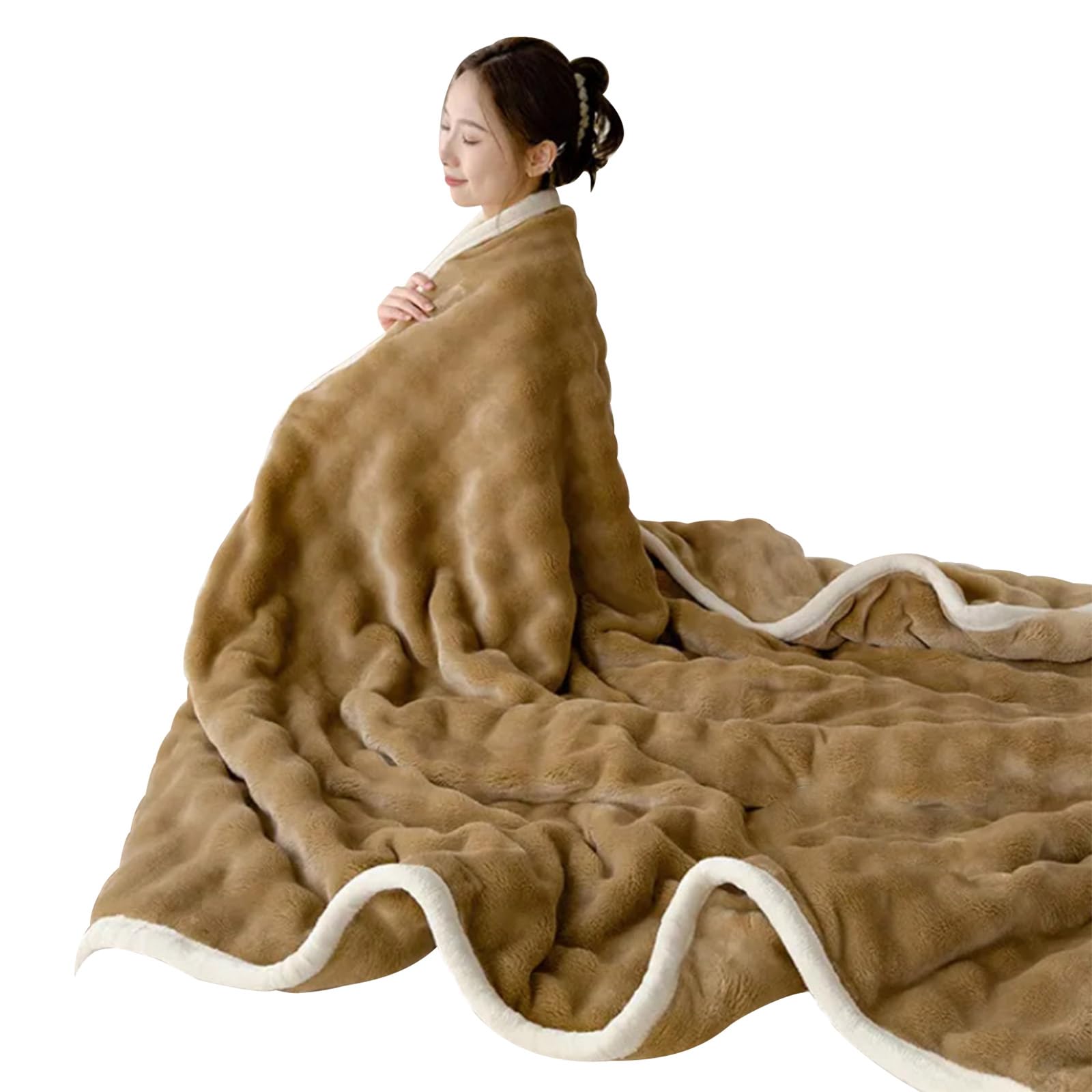 Nucelit Cuddly Plushie Blanket, Plain Couch Throw Blankets for Couch or Bed Soft and Warm Bedspread Plush Blanket