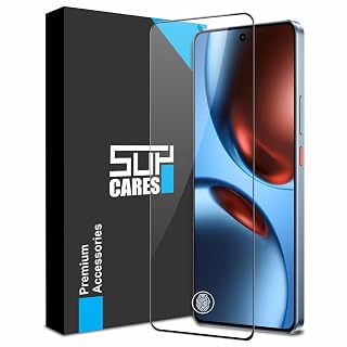 SupCares Tempered Glass for Realme GT 7, Realme GT 7T and GT 7T Dream Edition (6.78 Inch) With Installation Kit | 9H Edge to Edge Screen Protector | Black