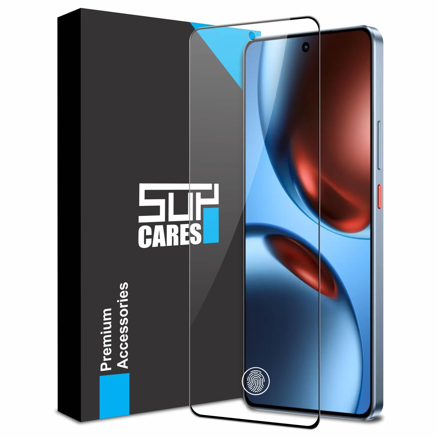 SupCares Military-Grade Gorilla Tempered Glass Screen Protector for Realme GT 7 and Realme GT 7T (6.78 Inch) With Installation Kit | Edge to Edge Coverage | Black