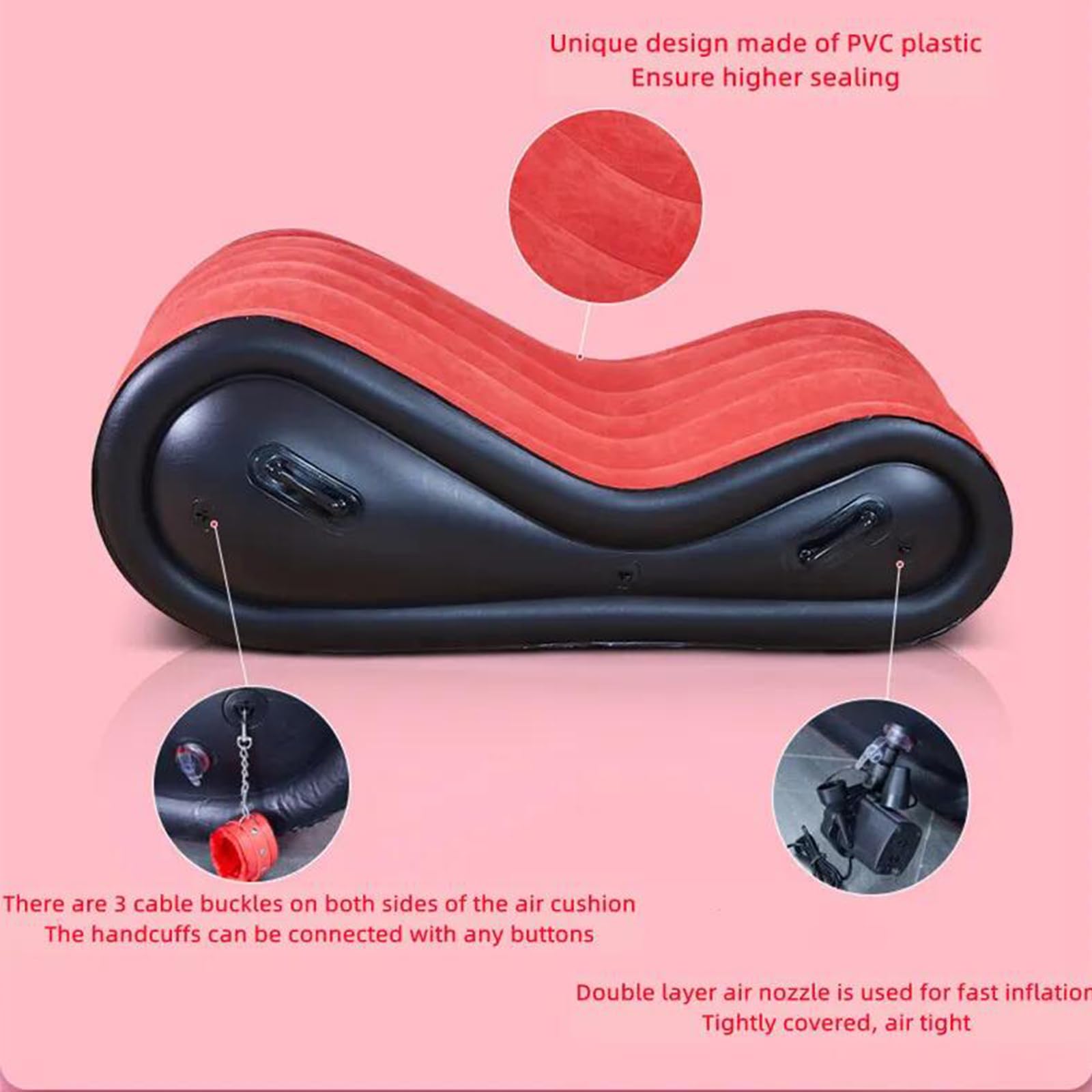 Cojín inflable para sofá sexual, silla de bondage para parejas, colchones sexuales hinchables, sofá de bondage con esposas, grilletes para los pies, juguetes sexuales eróticos BDSM, posiciones