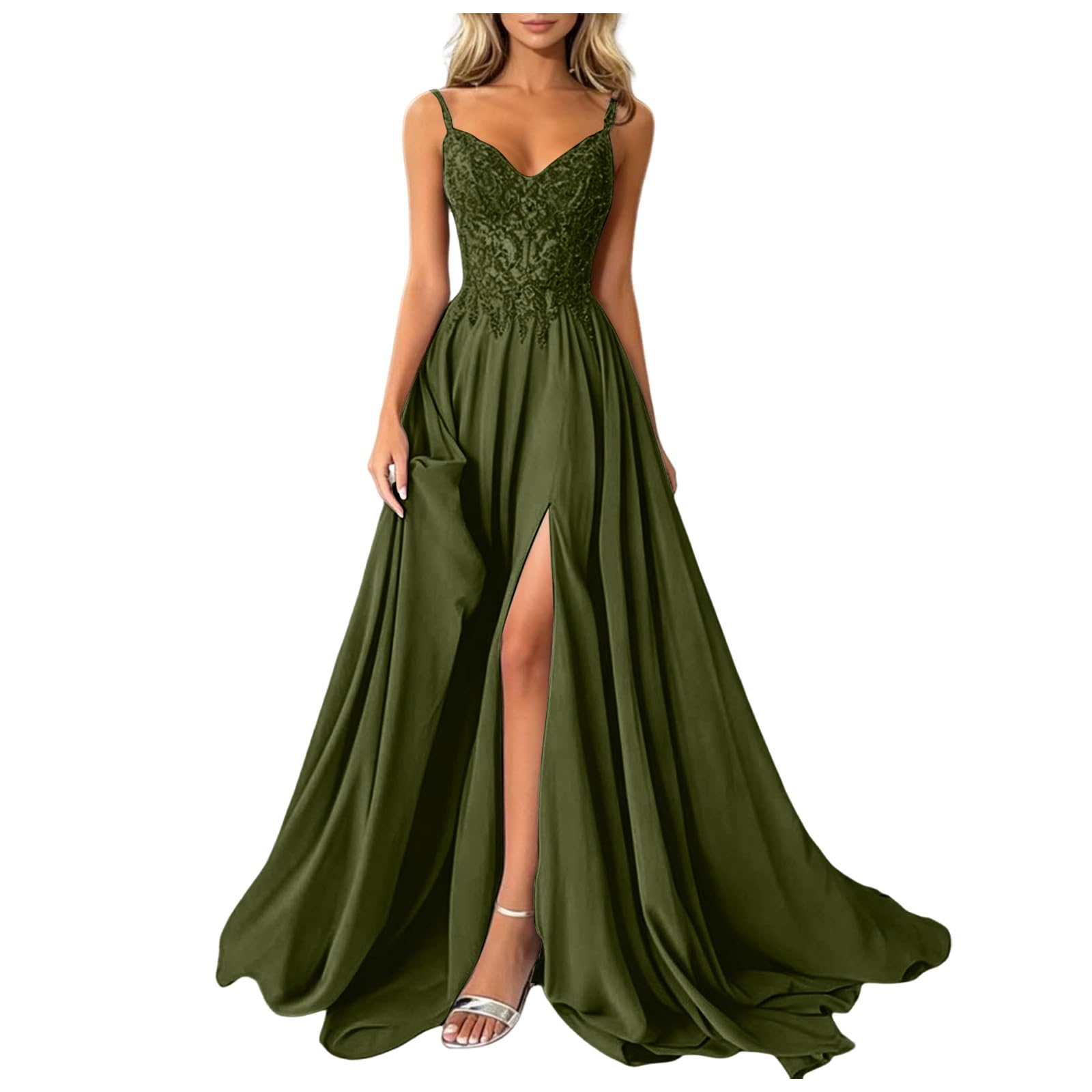 Vestido Fiesta Largo Mujer Elegante Maxi Ajustado Sin Mangas Cuello Cuadrado Abertura Bodycon Noche Formal Cóctel Graduacion Invitada con Detalle De Hombros Descubiertos para Ceremonias Formales