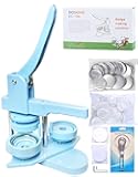 Button Maker Machine, Button Pin Maker (3rd Gen) Installation-Free DIY, Button Press Machine Kit with Free Button Parts&Circle Cutter&Wrench Gadget (Light Blue, 58mm（2.25in）)