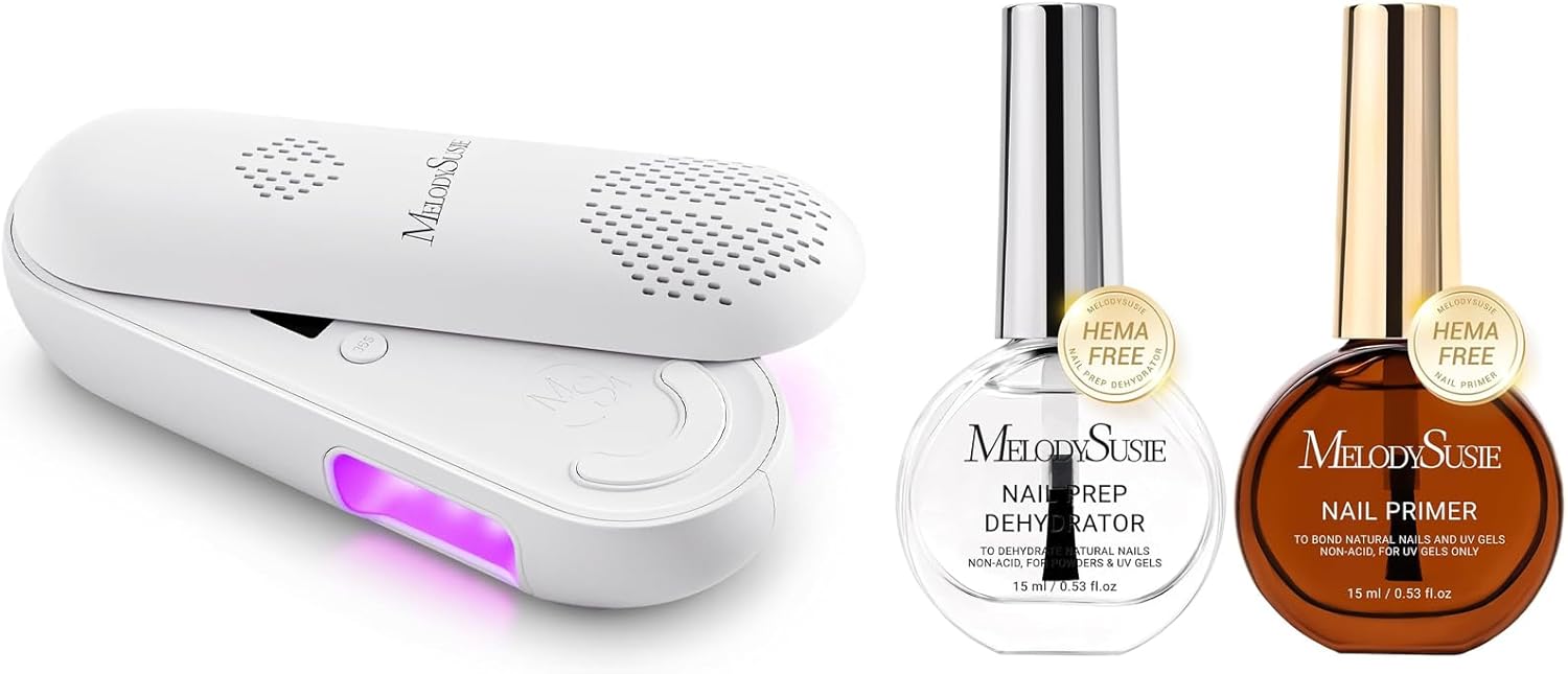 MelodySusie Plus20F Cordless UV Nail Lamp MelodySusie 2PCS Nail Dehydrator and Primer