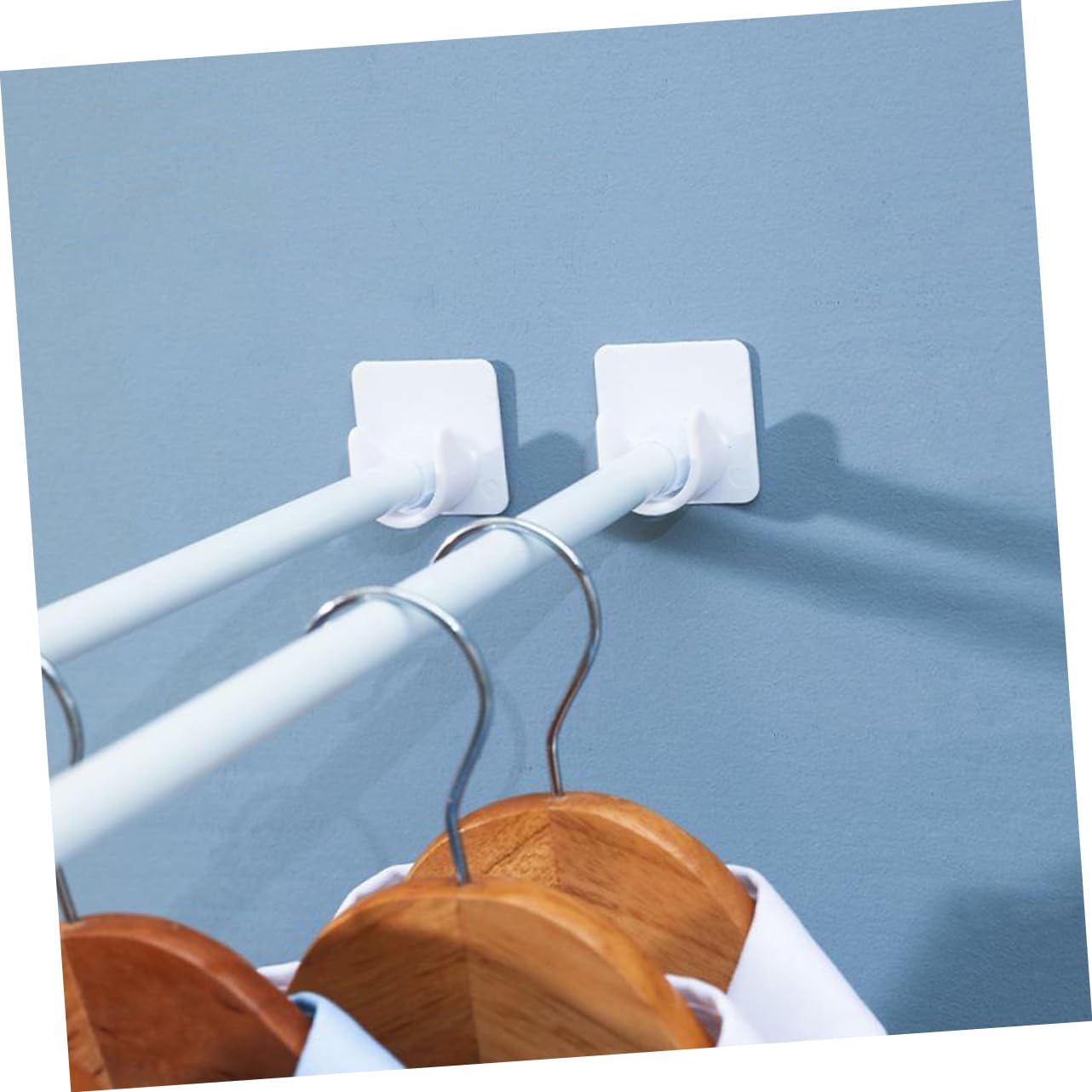 Lot de 4 supports de tringle à rideaux autocollants robustes pour tringle de douche, support solide pour la décoration et l'organisation de la maison