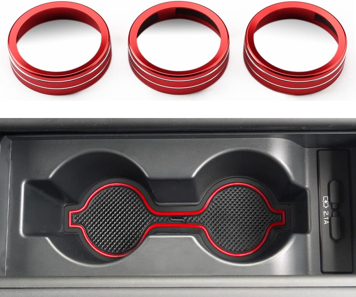 auovo Cup Holder Insert Liners AC Knob Rings Covers Compatible with Subaru BRZ for Toyota GR86 2022 2023 2024 2025 2026