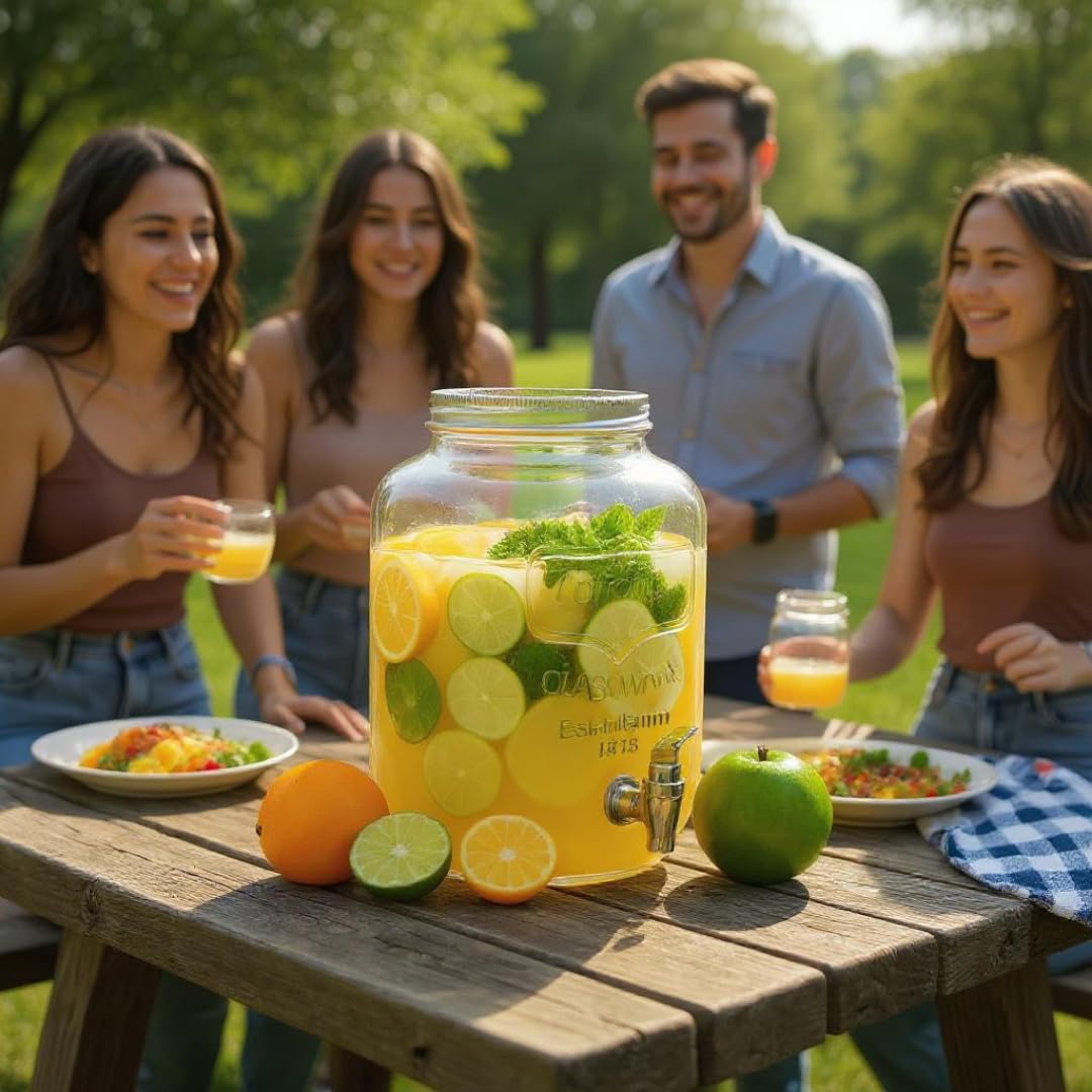 Distributeur à Boisson PZL CONCEPT 4L - En Verre Avec Robinet | Fontaine à Eau, Cocktail, Punch