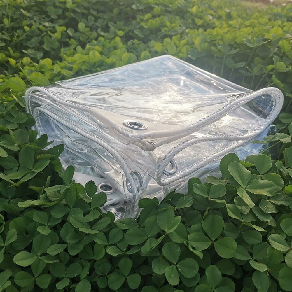 Bâche transparente en PVC 10mm avec œillets pour la protection efficace de votre mobilier de jardin